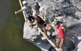 Via ferrata oberhalb des Flusses Chassezac